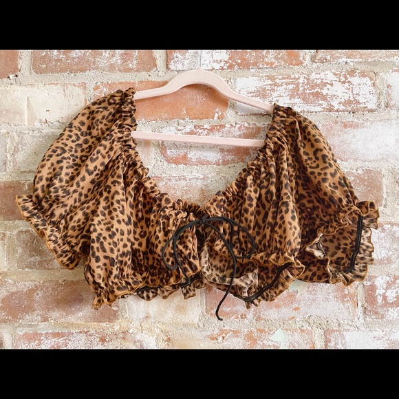 Cheetah print self tie top - Picture 2 of 3